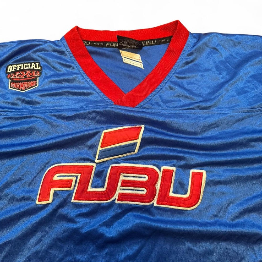 FUBU The Collection Y2K Men’s Blue and Red Jersey Size XXL - Picture 2 of 6